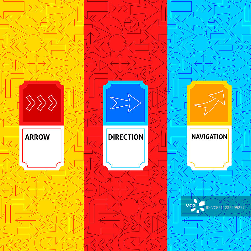 线条箭头标签套装图片素材