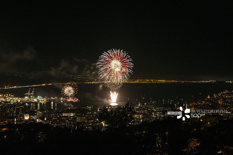新西兰惠灵顿的玛塔里基烟花图片素材