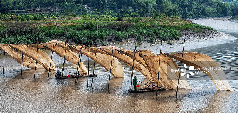 中国霞浦的挂网图片素材