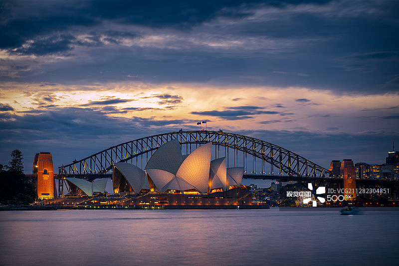 悉尼海港夜景图片素材
