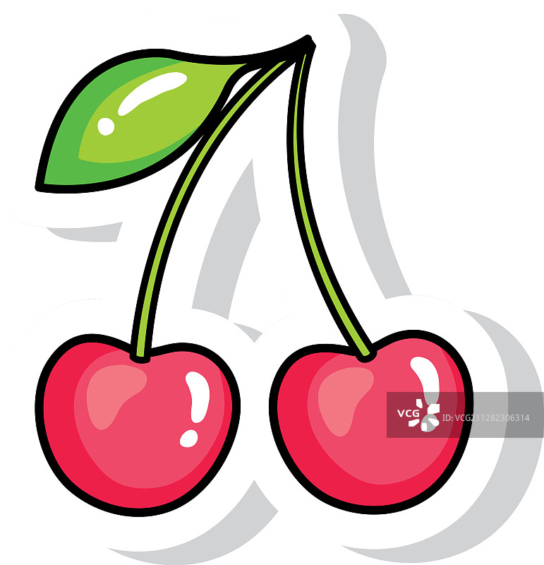 波普艺术风格樱桃图标图片素材