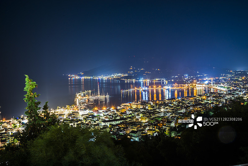 扎金索斯岛夜景图片素材