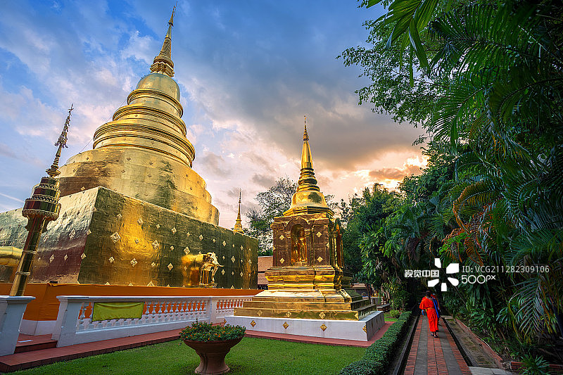 泰国清迈的著名旅游景点：帕辛寺图片素材