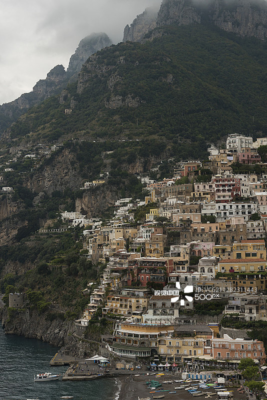 阿马尔菲海岸波西塔诺小镇图片素材
