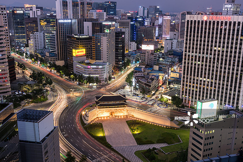 首尔城市夜景图片素材