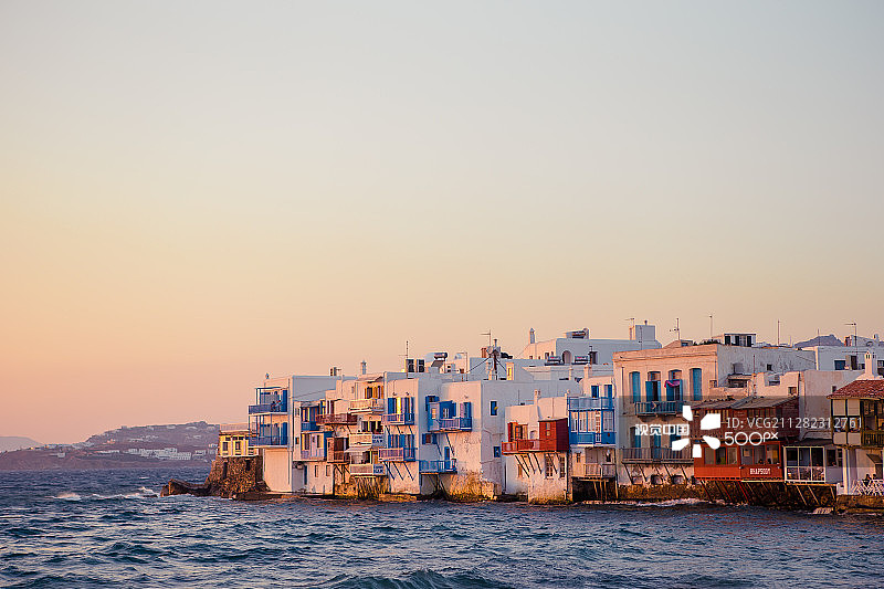 米科诺斯岛热门景点小威尼斯图片素材