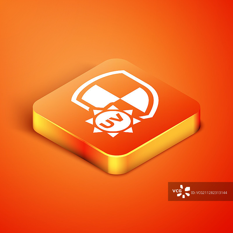 2.5D紫外线防护橙色背景图标图片素材
