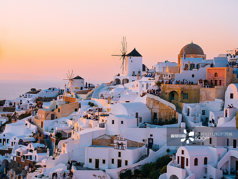 圣托里尼日落图片素材