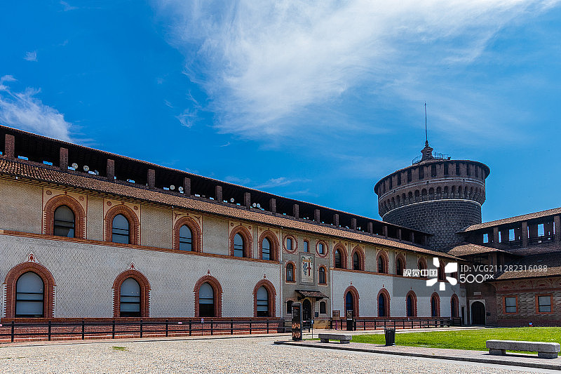 斯福尔扎城堡庭院图片素材