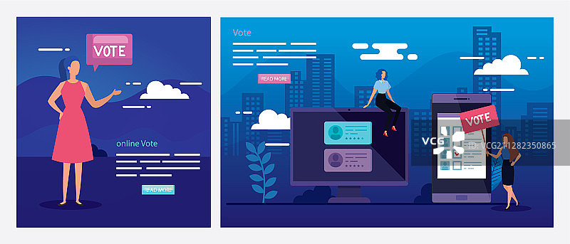 商务女性与图标海报合集图片素材