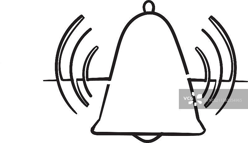 手绘响铃闹钟图标图片素材