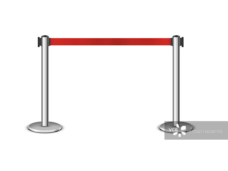伸缩带立柱便携式隔离带图片素材