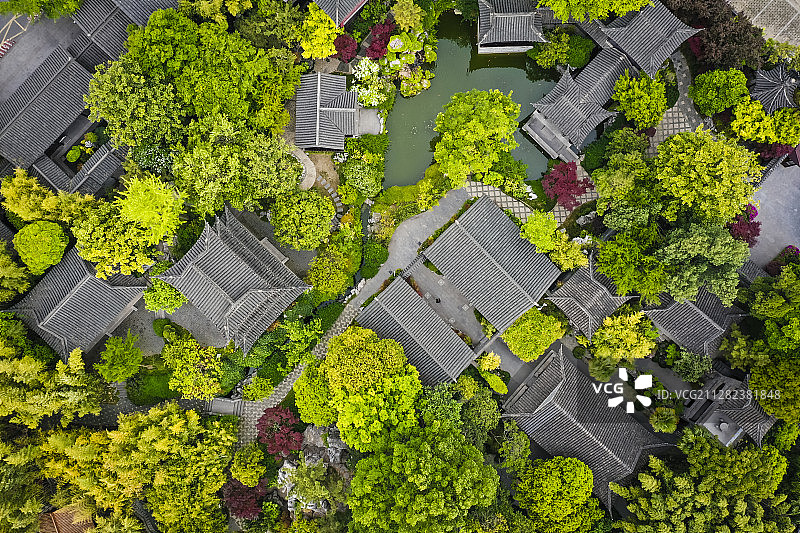 航拍中国古建园林图片素材