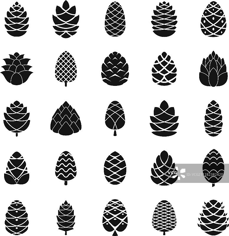简约风格松果图标集图片素材