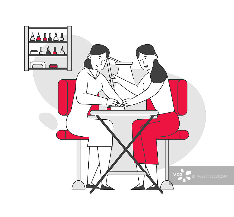 女人在美容院做美甲图片素材