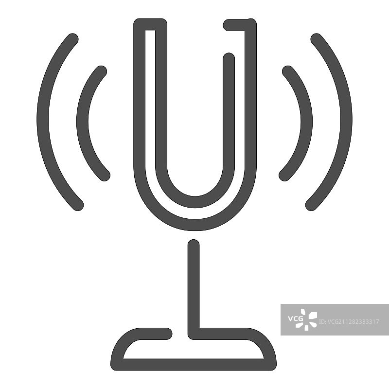 音叉线性图标声音调谐器图片素材