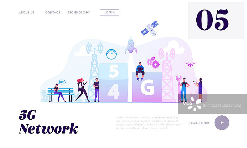 5G和4G网络无线技术网站图片素材
