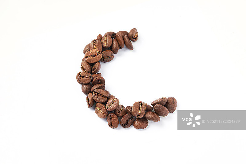 创意咖啡豆字母C图片素材