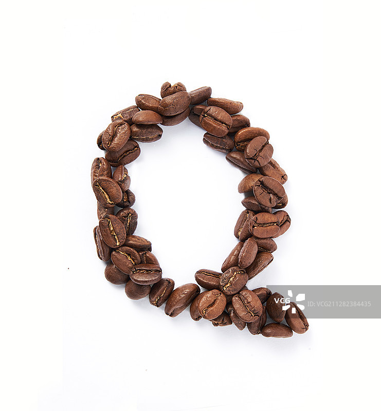 创意咖啡豆字母Q图片素材