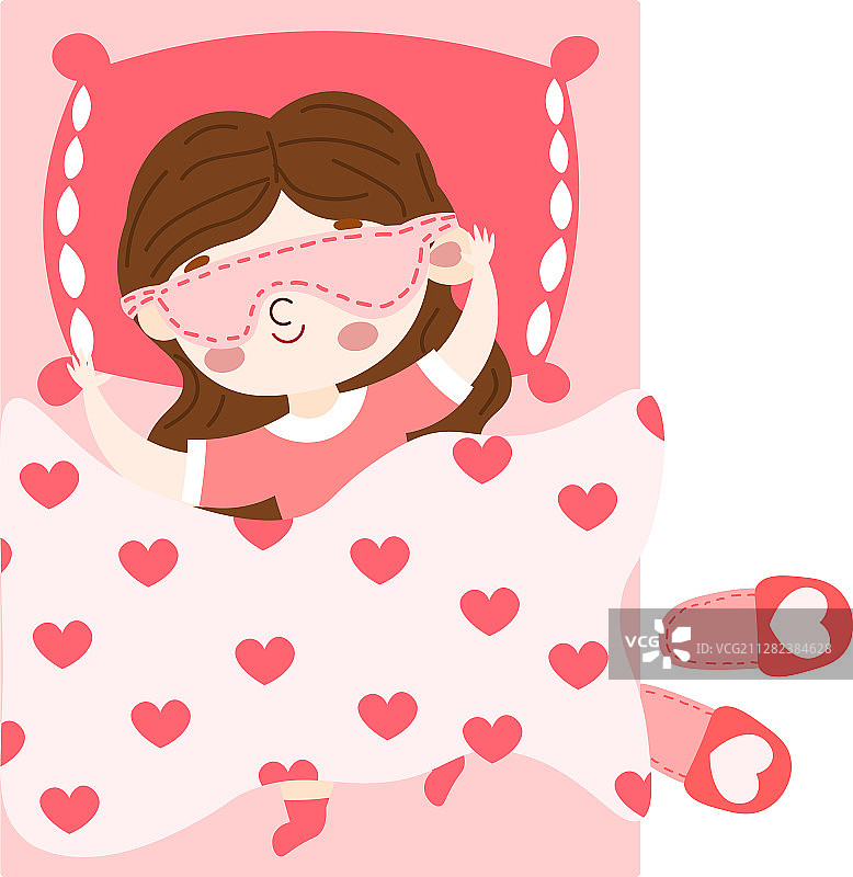 睡眠中的可爱棕发小女孩图片素材