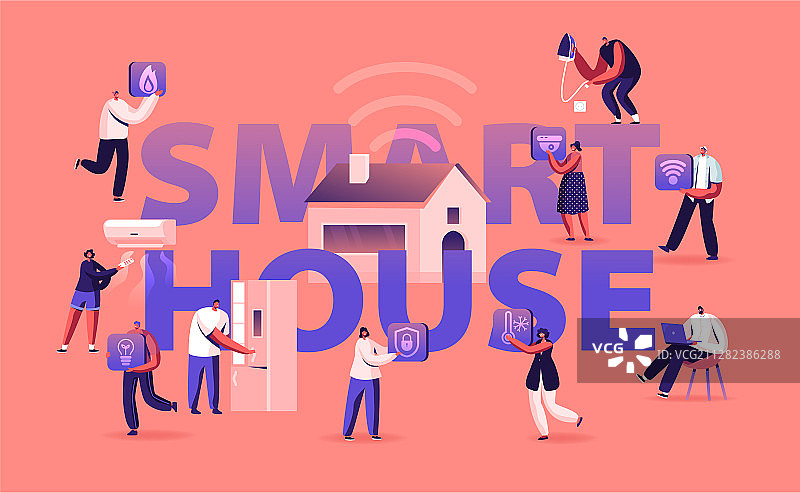 使用人工智能的智能住宅概念图片素材