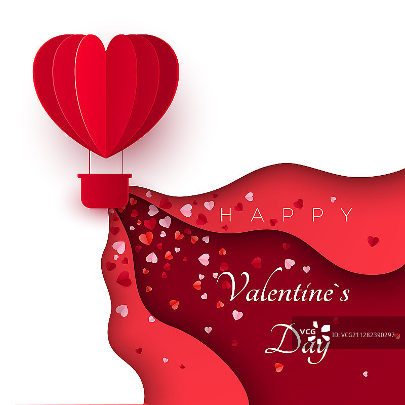 情人节快乐剪纸祝福卡片图片素材