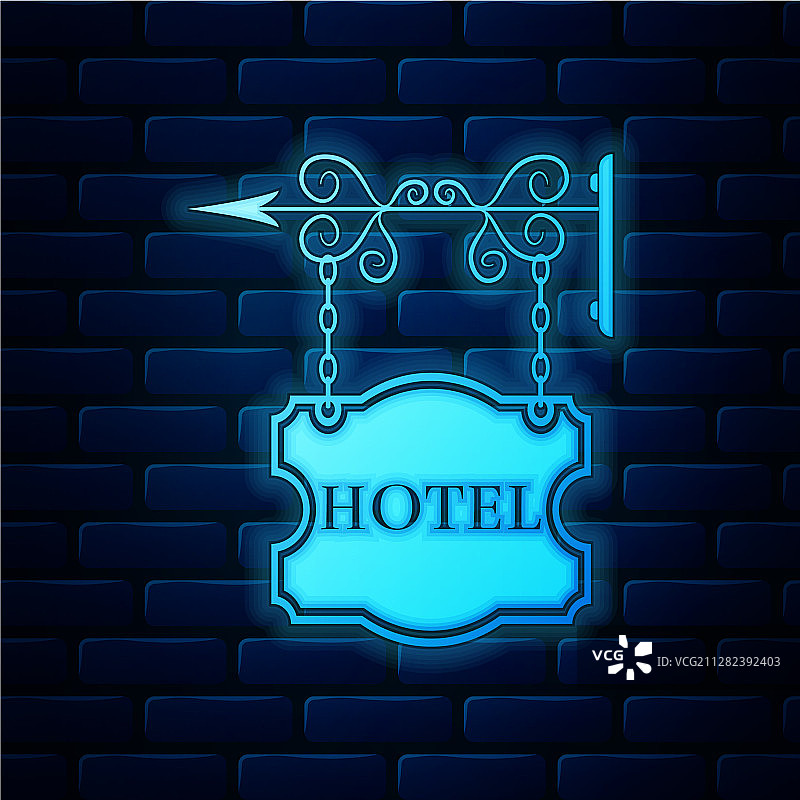 发光霓虹灯复古户外广告牌图片素材