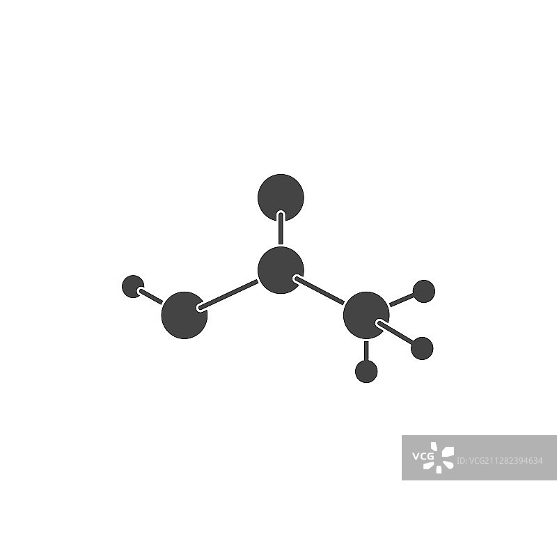 白色隔离背景图层上的分子图标图片素材