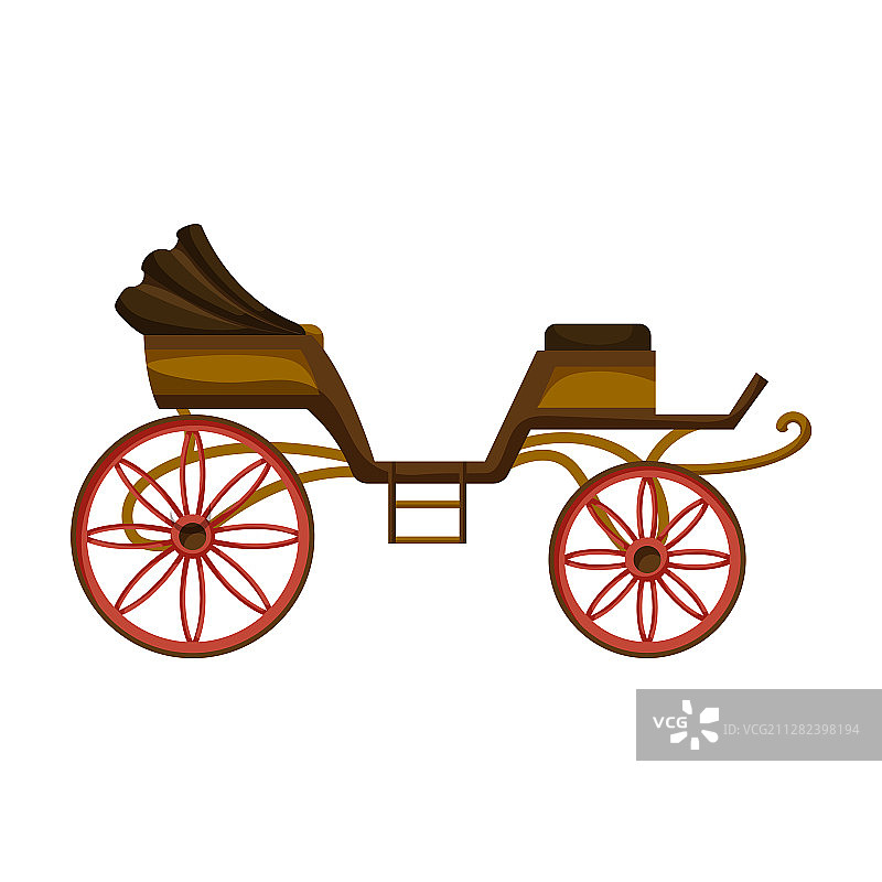 复古马车卡通图标图片素材