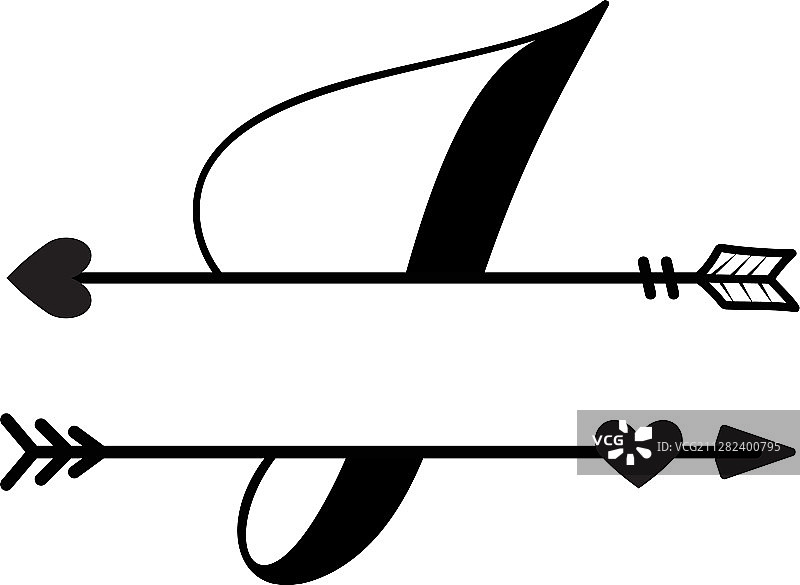 字母I爱心字母组合分割图片素材