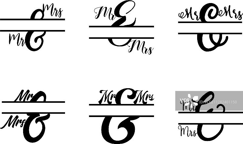 MR和MRS字母组合初始字母集图片素材