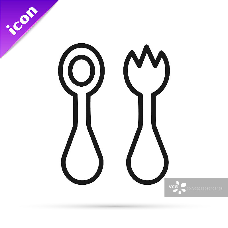 带叉子的黑色线条塑料餐具图片素材