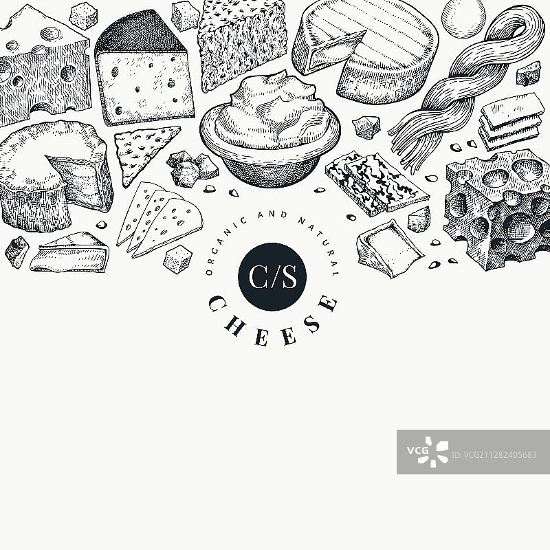 手绘奶酪设计模板图片素材