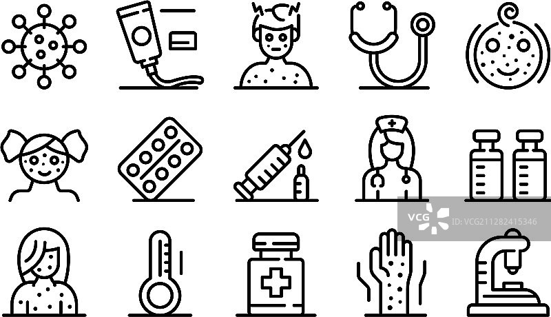 鸡痘图标轮廓样式图片素材