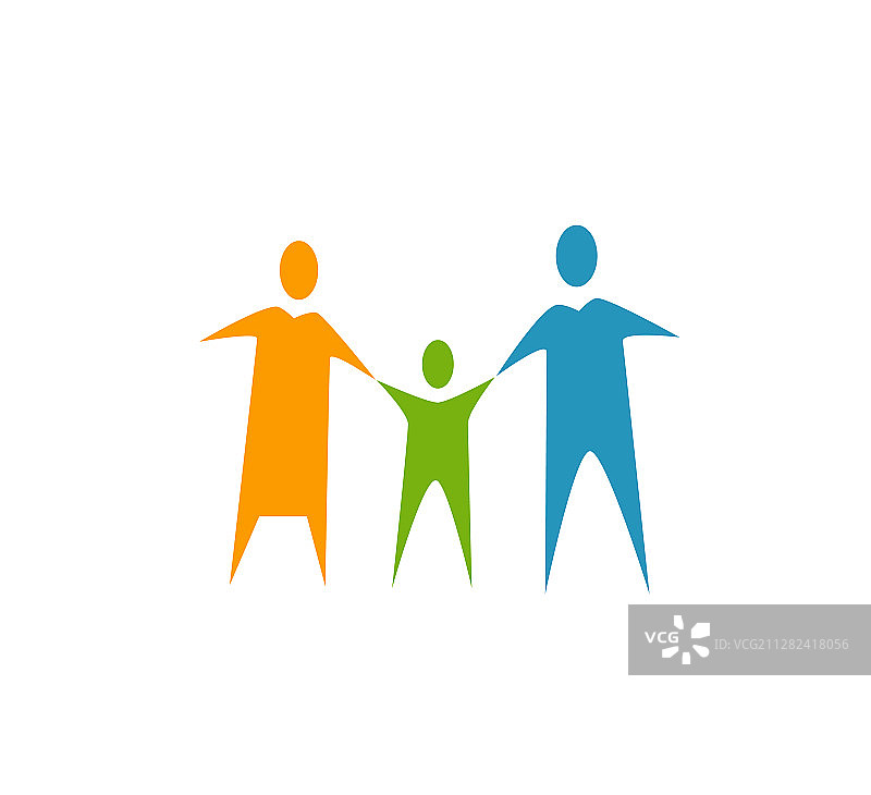 幸福家庭图标父母和孩子图片素材