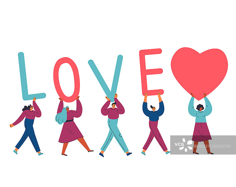 各种小人传递爱心图片素材