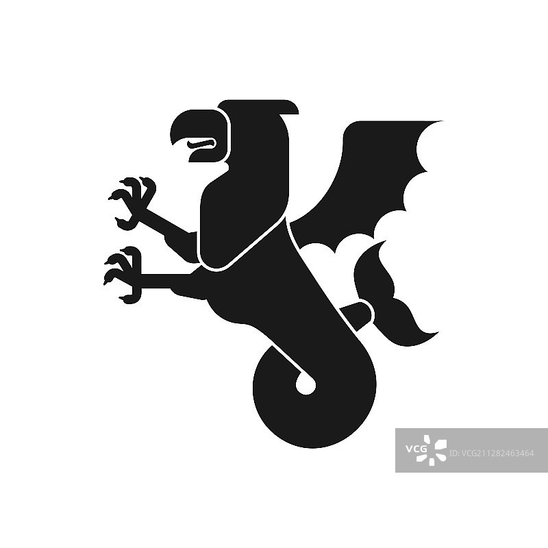 海狮鹫纹章动物剪影图片素材