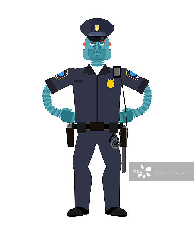 机器人警察赛博警察图片素材