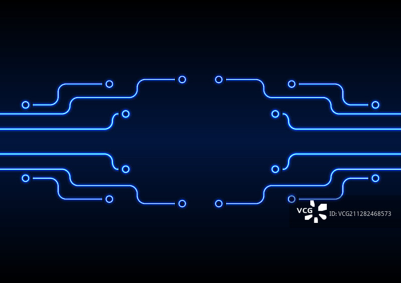 蓝色霓虹电路板芯片发光背景图片素材
