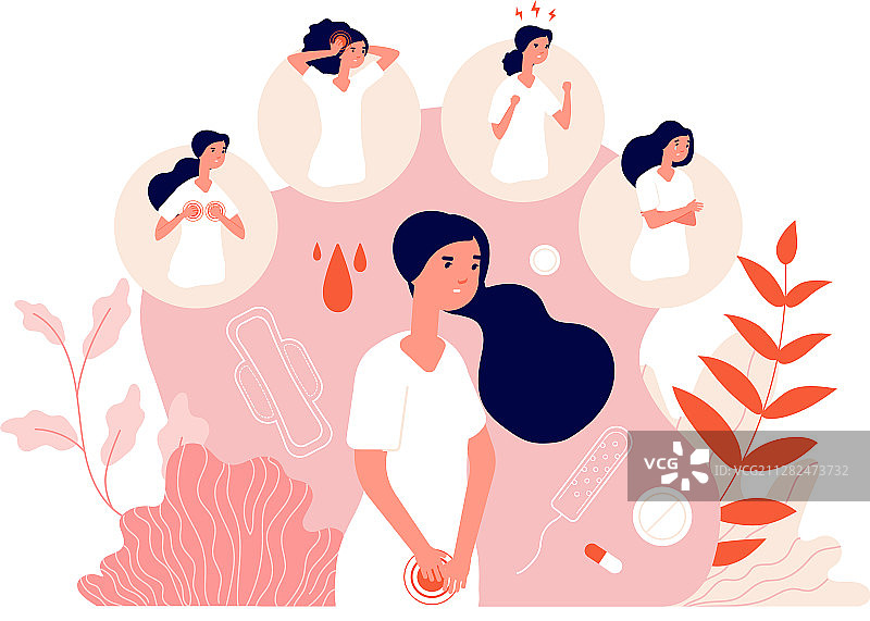 经期女性腹痛综合征图片素材