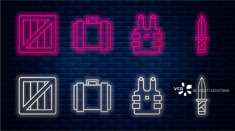 军用弹药箱和防弹背心图片素材