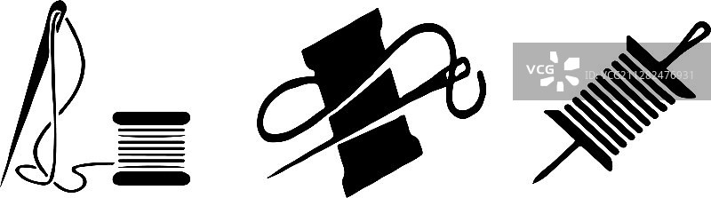 白色背景上的针线图标图片素材