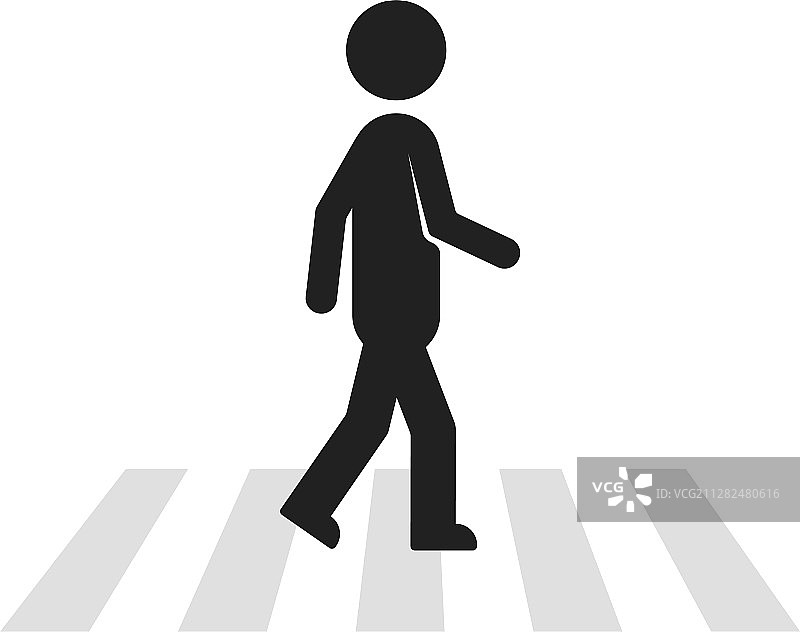 黑色简笔画行人图片素材