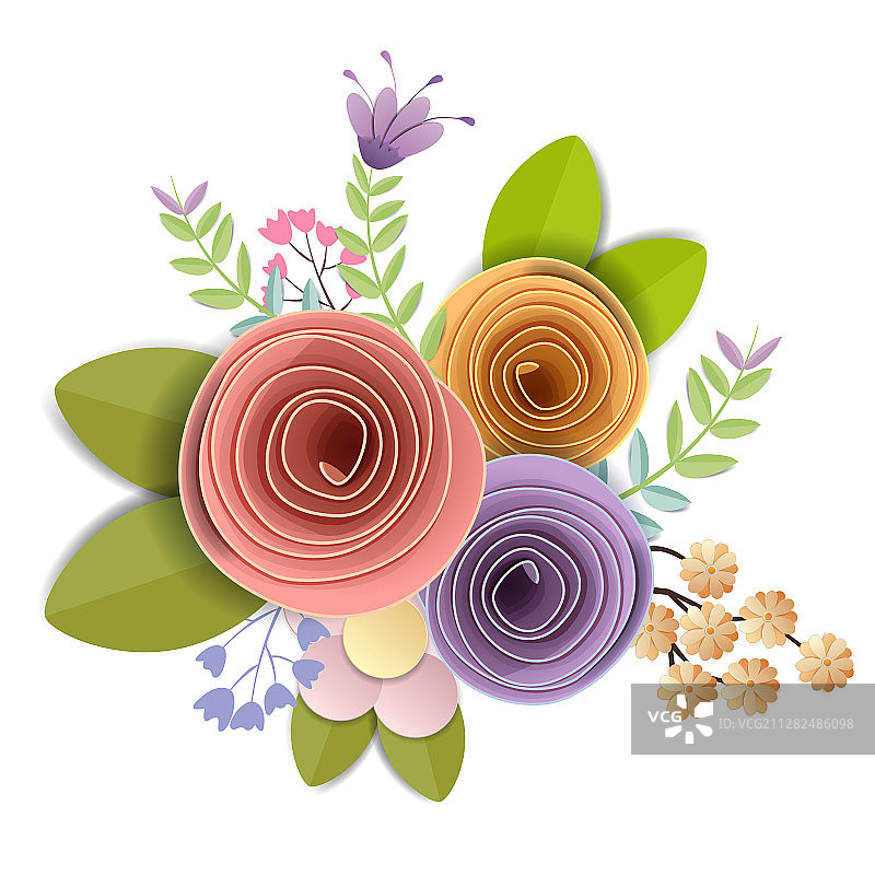 手工纸艺花卉设计图片素材