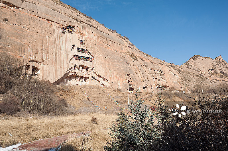甘肃张掖马蹄寺石窟图片素材