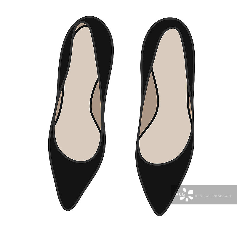 黑色高跟鞋俯视图卡通图片素材