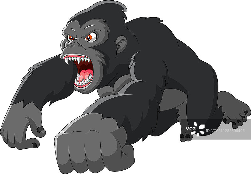 卡通大猩猩生气了图片素材