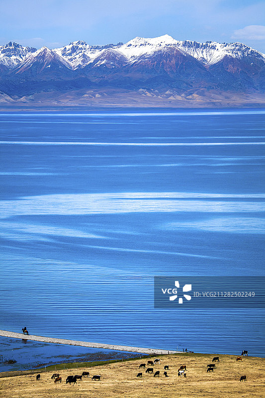 新疆塞里木湖图片素材