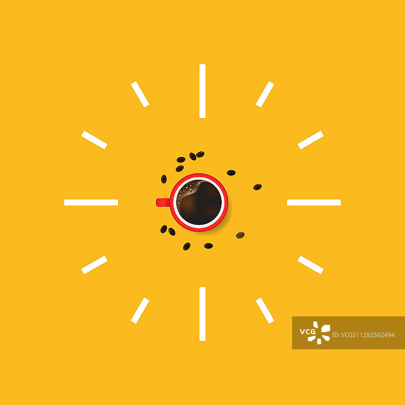 黄色背景上的九点钟图片素材