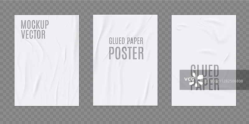 褶皱纸张逼真模板图片素材